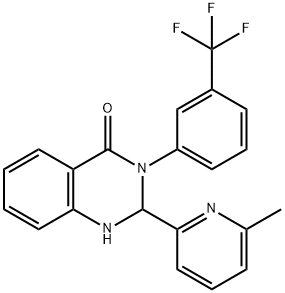 2-(6-methylpyridin-2-yl)-3-[3-(trifluoromethyl)phenyl]-1,2-dihydroquinazolin-4-one Struktur