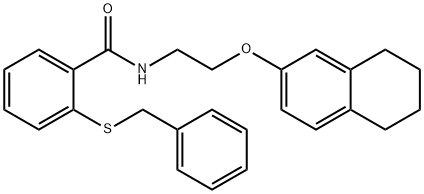 2-benzylsulfanyl-N-[2-(5,6,7,8-tetrahydronaphthalen-2-yloxy)ethyl]benzamide Struktur