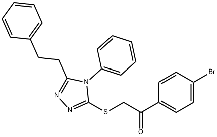 1-(4-bromophenyl)-2-[[4-phenyl-5-(2-phenylethyl)-1,2,4-triazol-3-yl]sulfanyl]ethanone Struktur