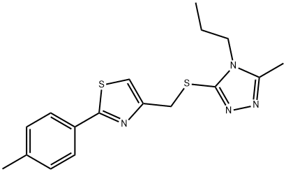 2-(4-methylphenyl)-4-[(5-methyl-4-propyl-1,2,4-triazol-3-yl)sulfanylmethyl]-1,3-thiazole Struktur