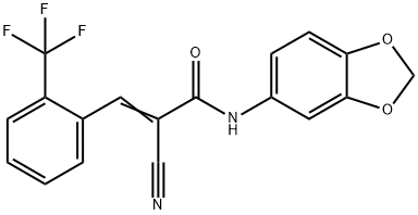 (E)-N-(1,3-benzodioxol-5-yl)-2-cyano-3-[2-(trifluoromethyl)phenyl]prop-2-enamide Struktur