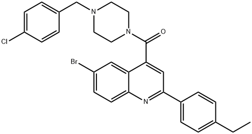 [6-bromo-2-(4-ethylphenyl)quinolin-4-yl]-[4-[(4-chlorophenyl)methyl]piperazin-1-yl]methanone Struktur