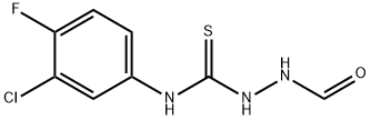 N-[(3-chloro-4-fluorophenyl)carbamothioylamino]formamide Struktur