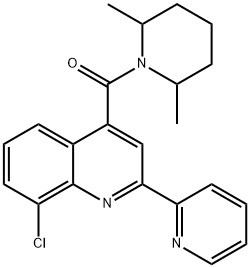 (8-chloro-2-pyridin-2-ylquinolin-4-yl)-(2,6-dimethylpiperidin-1-yl)methanone Structure