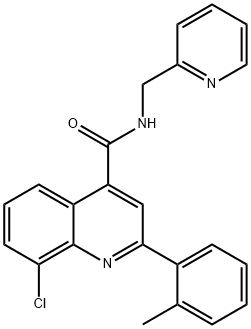 8-chloro-2-(2-methylphenyl)-N-(pyridin-2-ylmethyl)quinoline-4-carboxamide Struktur