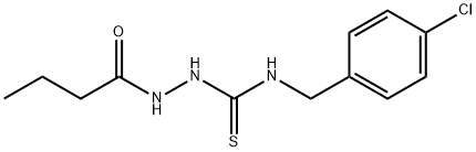 1-(butanoylamino)-3-[(4-chlorophenyl)methyl]thiourea Struktur