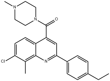 [7-chloro-2-(4-ethylphenyl)-8-methylquinolin-4-yl]-(4-methylpiperazin-1-yl)methanone Struktur