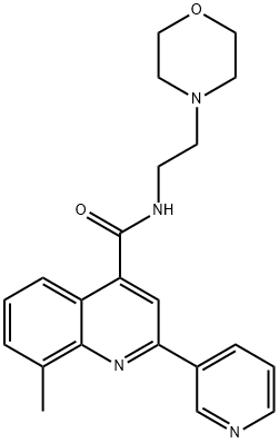 8-methyl-N-(2-morpholin-4-ylethyl)-2-pyridin-3-ylquinoline-4-carboxamide Struktur