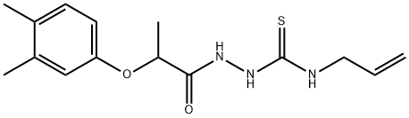 1-[2-(3,4-dimethylphenoxy)propanoylamino]-3-prop-2-enylthiourea Struktur