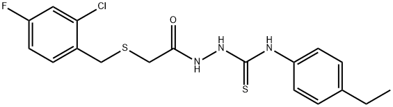 1-[[2-[(2-chloro-4-fluorophenyl)methylsulfanyl]acetyl]amino]-3-(4-ethylphenyl)thiourea Struktur