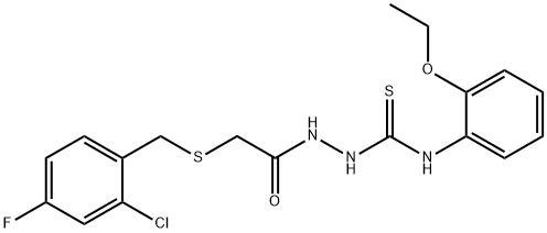 1-[[2-[(2-chloro-4-fluorophenyl)methylsulfanyl]acetyl]amino]-3-(2-ethoxyphenyl)thiourea Struktur