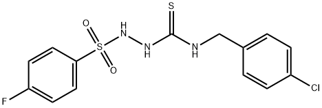 1-[(4-chlorophenyl)methyl]-3-[(4-fluorophenyl)sulfonylamino]thiourea Struktur