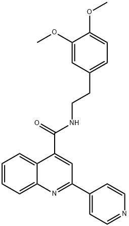 N-[2-(3,4-dimethoxyphenyl)ethyl]-2-pyridin-4-ylquinoline-4-carboxamide Struktur