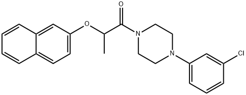 1-[4-(3-chlorophenyl)piperazin-1-yl]-2-naphthalen-2-yloxypropan-1-one Struktur