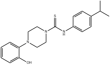 4-(2-hydroxyphenyl)-N-(4-propan-2-ylphenyl)piperazine-1-carbothioamide Struktur