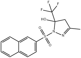 5-methyl-2-naphthalen-2-ylsulfonyl-3-(trifluoromethyl)-4H-pyrazol-3-ol Struktur