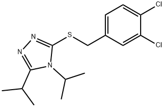 3-[(3,4-dichlorophenyl)methylsulfanyl]-4,5-di(propan-2-yl)-1,2,4-triazole Struktur