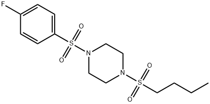 1-butylsulfonyl-4-(4-fluorophenyl)sulfonylpiperazine Struktur