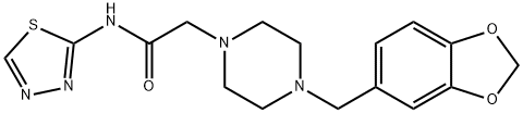 2-[4-(1,3-benzodioxol-5-ylmethyl)piperazin-1-yl]-N-(1,3,4-thiadiazol-2-yl)acetamide Struktur