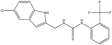 1-[(5-chloro-1H-indol-2-yl)methyl]-3-[2-(trifluoromethyl)phenyl]thiourea Struktur