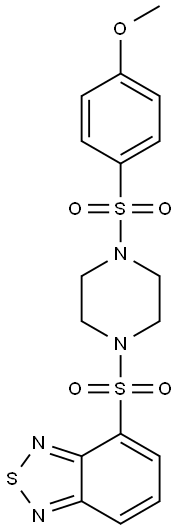 4-[4-(4-methoxyphenyl)sulfonylpiperazin-1-yl]sulfonyl-2,1,3-benzothiadiazole Struktur