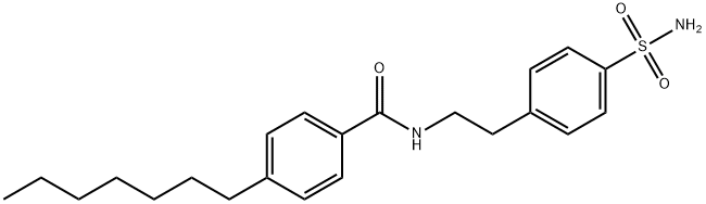 4-heptyl-N-[2-(4-sulfamoylphenyl)ethyl]benzamide Struktur