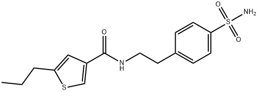 5-propyl-N-[2-(4-sulfamoylphenyl)ethyl]thiophene-3-carboxamide Struktur