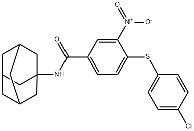 N-(1-adamantyl)-4-(4-chlorophenyl)sulfanyl-3-nitrobenzamide Struktur