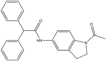 N-(1-acetyl-2,3-dihydroindol-5-yl)-2,2-diphenylacetamide Struktur