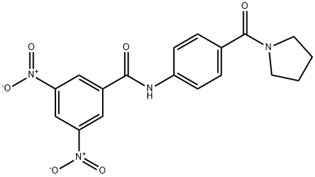 3,5-dinitro-N-[4-(pyrrolidine-1-carbonyl)phenyl]benzamide Struktur