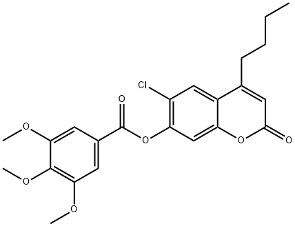 (4-butyl-6-chloro-2-oxochromen-7-yl) 3,4,5-trimethoxybenzoate Struktur