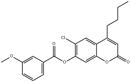 (4-butyl-6-chloro-2-oxochromen-7-yl) 3-methoxybenzoate Struktur