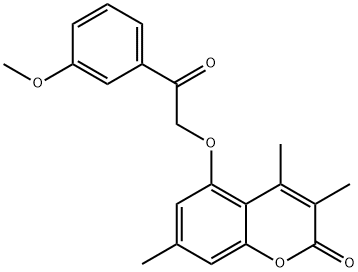 5-[2-(3-methoxyphenyl)-2-oxoethoxy]-3,4,7-trimethylchromen-2-one Struktur