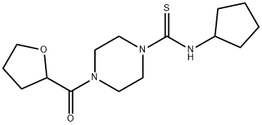 N-cyclopentyl-4-(oxolane-2-carbonyl)piperazine-1-carbothioamide Structure