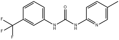 1-(5-methylpyridin-2-yl)-3-[3-(trifluoromethyl)phenyl]urea Struktur