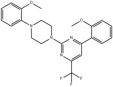 4-(2-methoxyphenyl)-2-[4-(2-methoxyphenyl)piperazin-1-yl]-6-(trifluoromethyl)pyrimidine Struktur