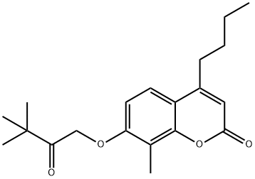 4-butyl-7-(3,3-dimethyl-2-oxobutoxy)-8-methylchromen-2-one Struktur