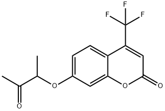 7-(3-oxobutan-2-yloxy)-4-(trifluoromethyl)chromen-2-one Struktur