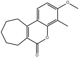 3-methoxy-4-methyl-8,9,10,11-tetrahydro-7H-cyclohepta[c]chromen-6-one Struktur