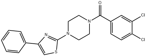 (3,4-dichlorophenyl)-[4-(4-phenyl-1,3-thiazol-2-yl)piperazin-1-yl]methanone Struktur