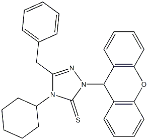 5-benzyl-4-cyclohexyl-2-(9H-xanthen-9-yl)-1,2,4-triazole-3-thione Struktur