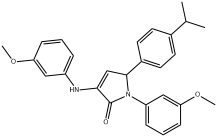 4-(3-methoxyanilino)-1-(3-methoxyphenyl)-2-(4-propan-2-ylphenyl)-2H-pyrrol-5-one Struktur