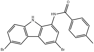 N-(3,6-dibromo-9H-carbazol-1-yl)-4-methylbenzamide Struktur