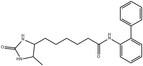 6-(5-methyl-2-oxoimidazolidin-4-yl)-N-(2-phenylphenyl)hexanamide Struktur