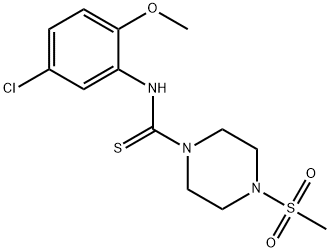 N-(5-chloro-2-methoxyphenyl)-4-methylsulfonylpiperazine-1-carbothioamide Struktur