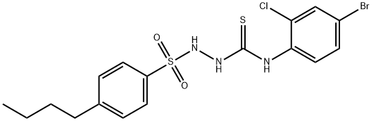 1-(4-bromo-2-chlorophenyl)-3-[(4-butylphenyl)sulfonylamino]thiourea Struktur