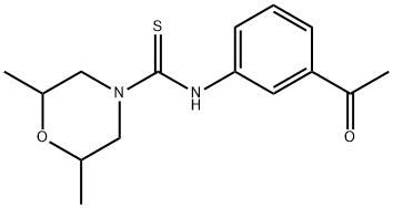 N-(3-acetylphenyl)-2,6-dimethylmorpholine-4-carbothioamide Struktur