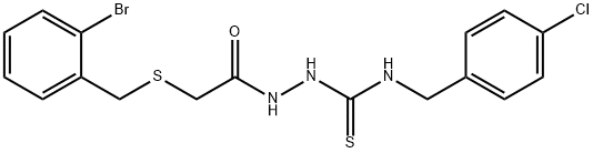 1-[[2-[(2-bromophenyl)methylsulfanyl]acetyl]amino]-3-[(4-chlorophenyl)methyl]thiourea Struktur