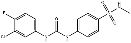 1-(3-chloro-4-fluorophenyl)-3-[4-(methylsulfamoyl)phenyl]urea Struktur