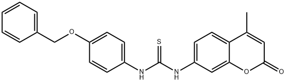 1-(4-methyl-2-oxochromen-7-yl)-3-(4-phenylmethoxyphenyl)thiourea Struktur